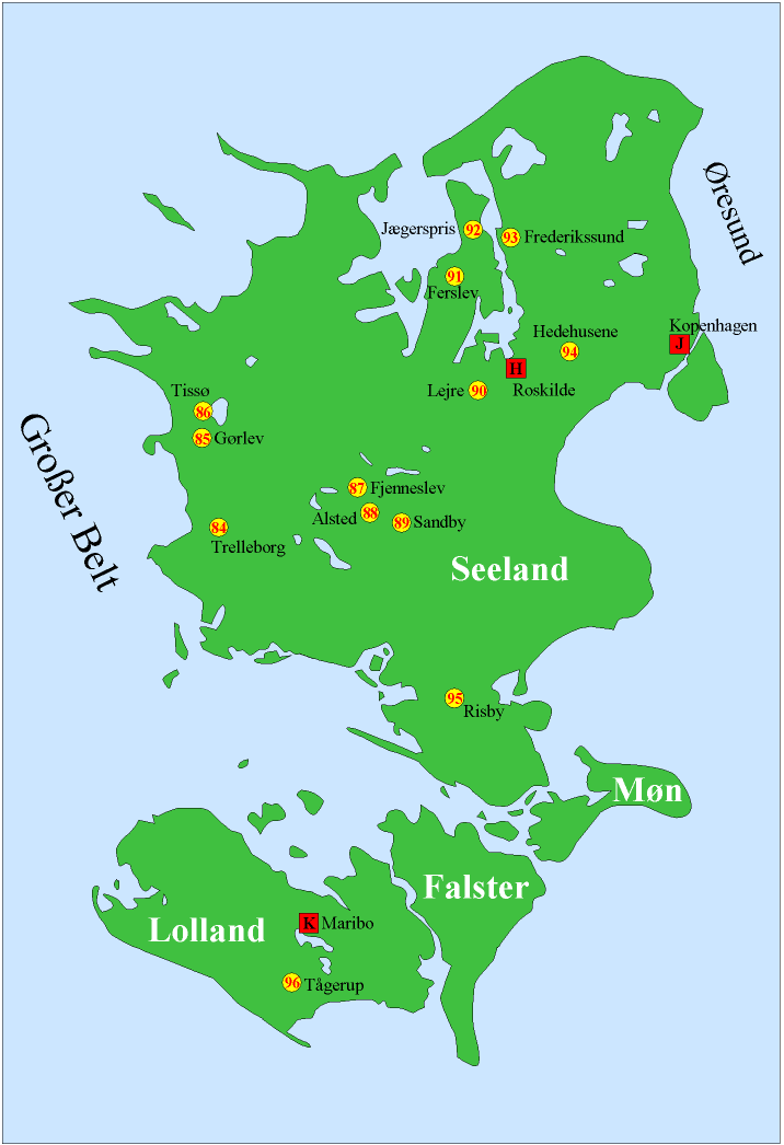 Auf den Spuren der Wikinger in Dänemark-Karte-Seeland-Lolland